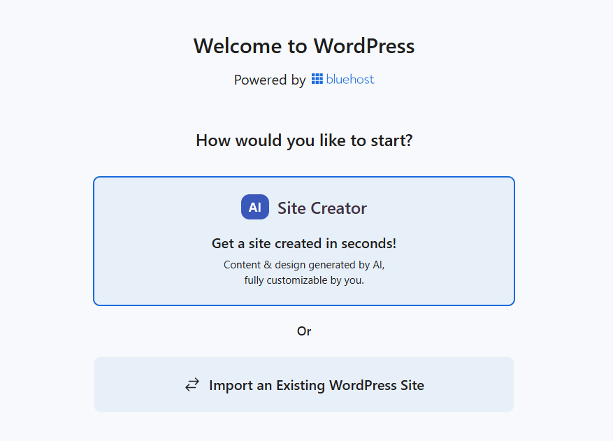 Getting started with WordPress Bluehost