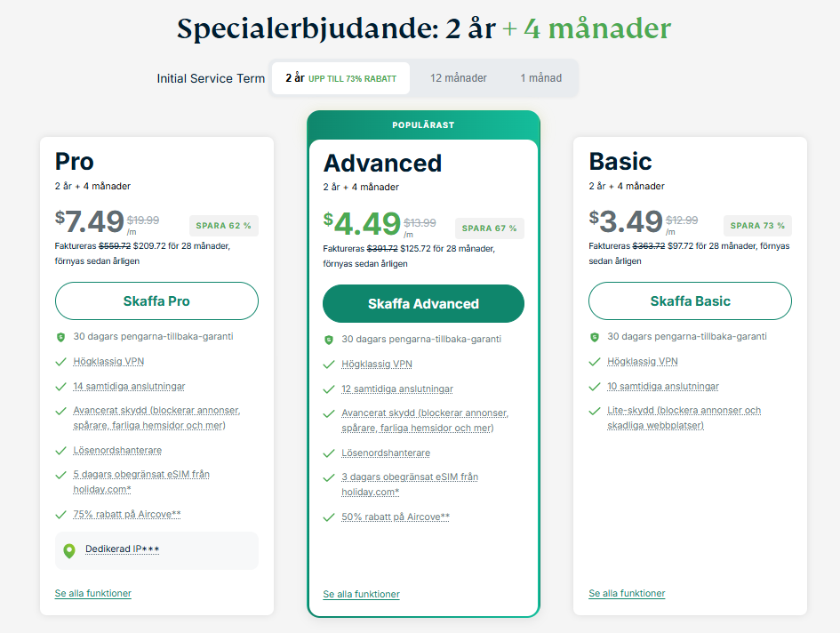 ExpressVPN plans and their pricing SV