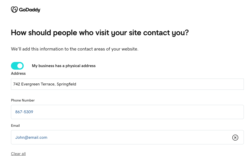 Godaddy contact info