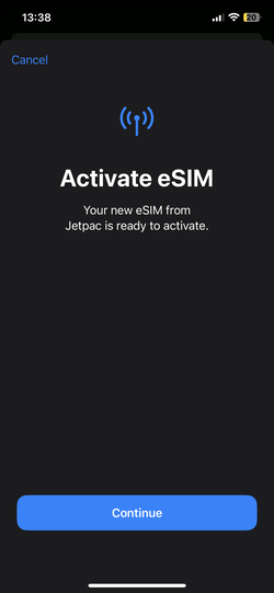 Activating Jetpac in settings