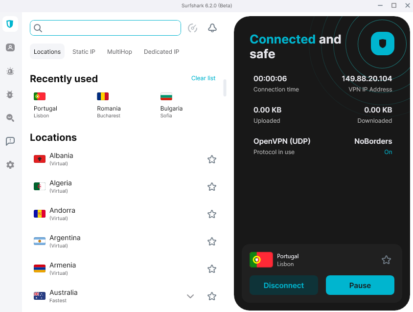 Accessing WhatsApp from the UAE with Surfshark VPN