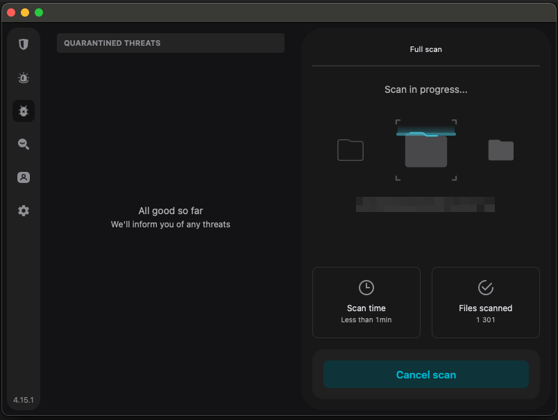 surfshark antivirus scan in progress