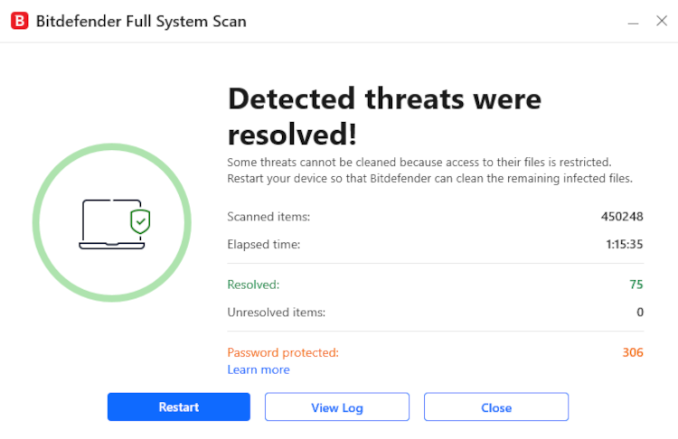 Testing Bitdefender’s scanning