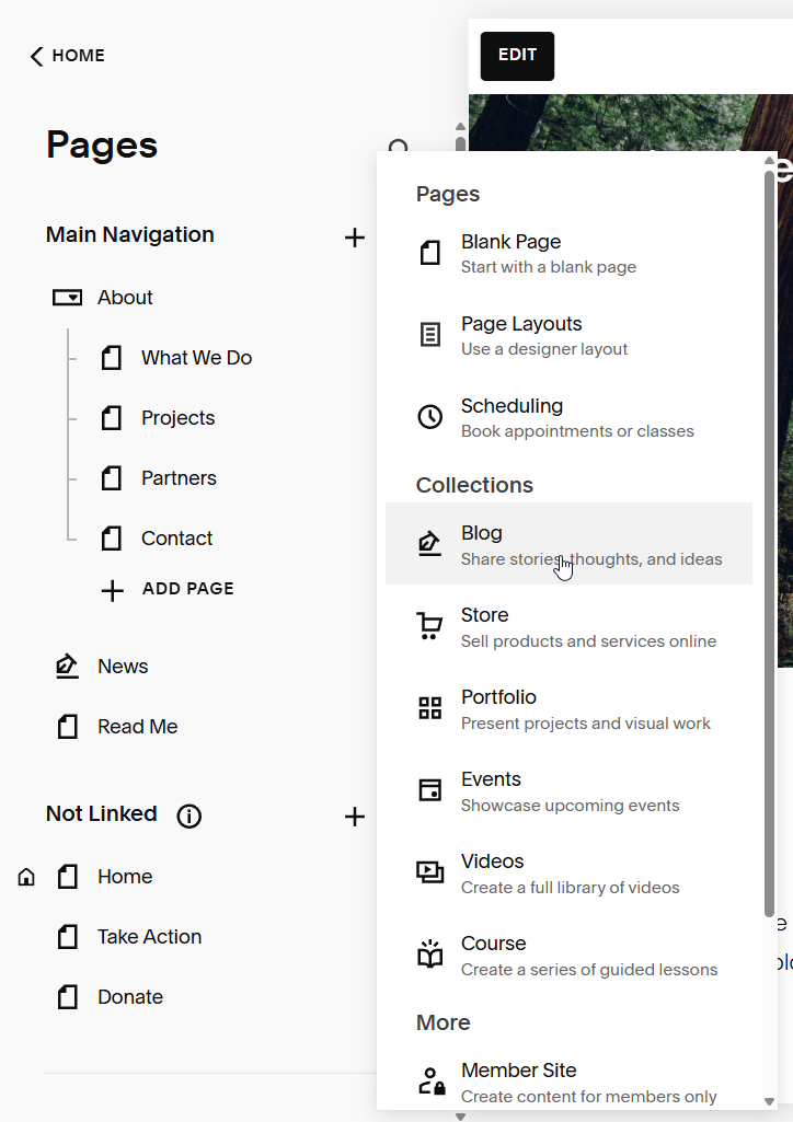 Core pages templates