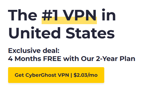 CyberGhost Black Friday deal on official website