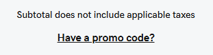 Enter promo code option at GoDaddy checkout