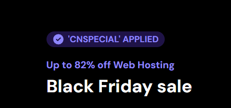 De Black Friday-korting van Hostinger wordt toegevoegd