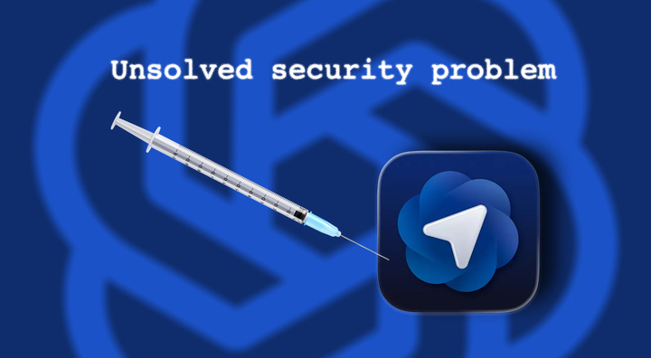 chatGPT logo, needle, blue