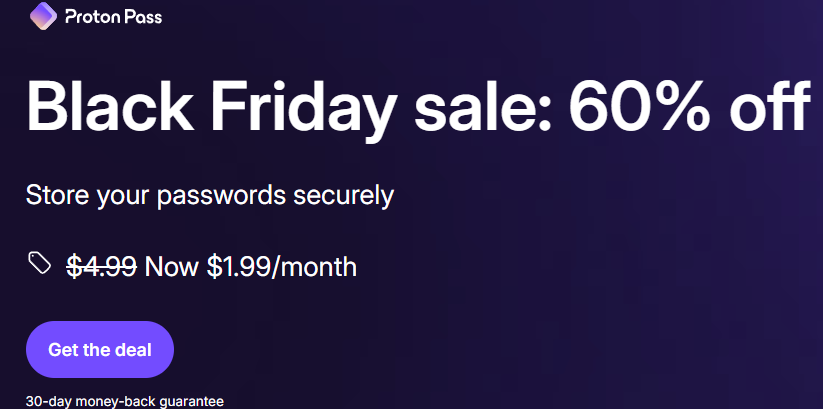 proton pass black friday pricing 2025