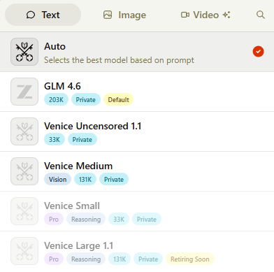  AI models for text chats