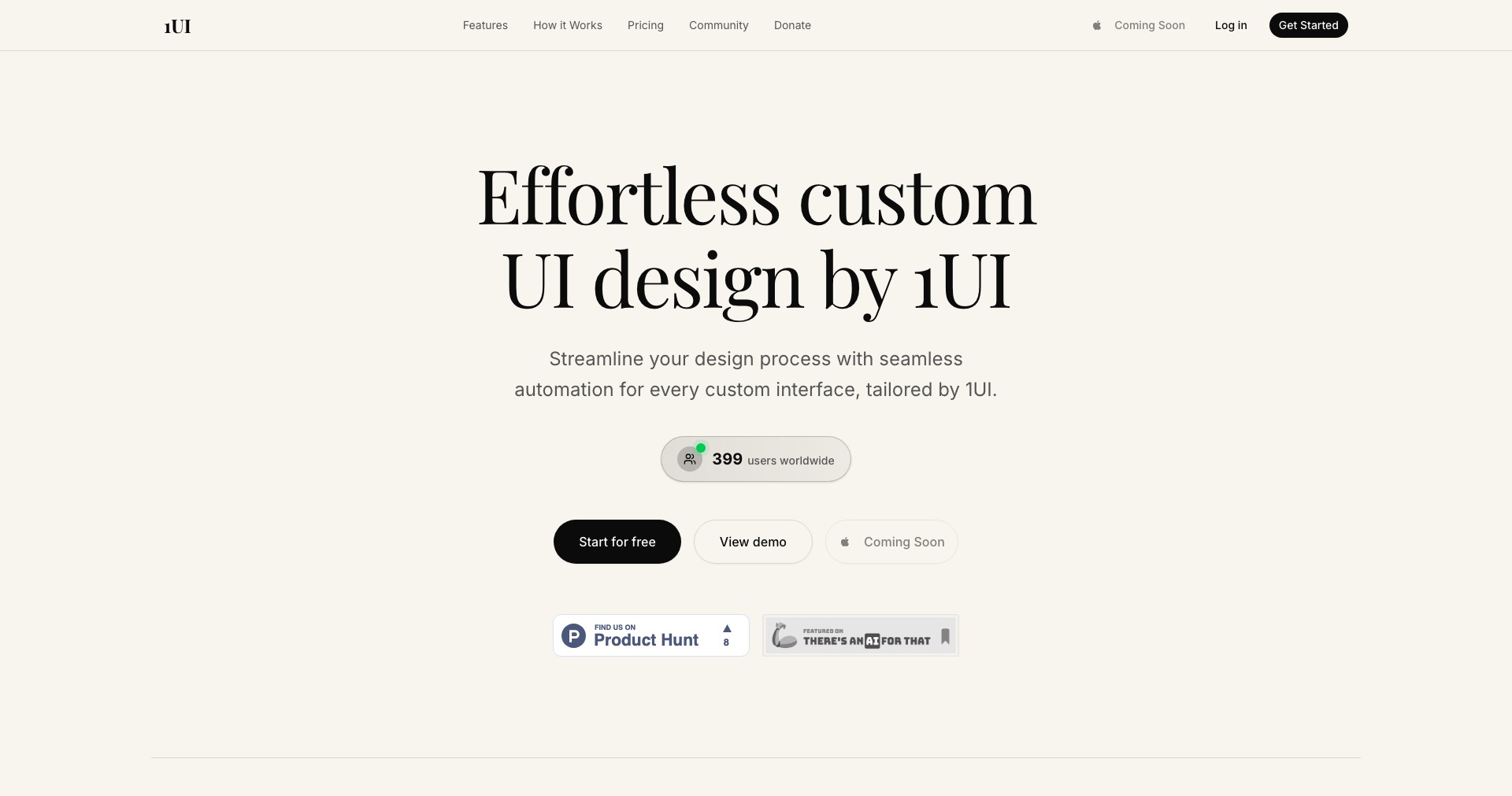 1UI Screenshot