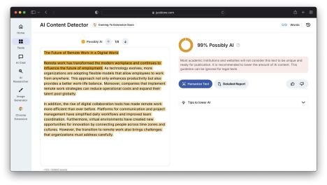 Click “Detect AI” to get results.