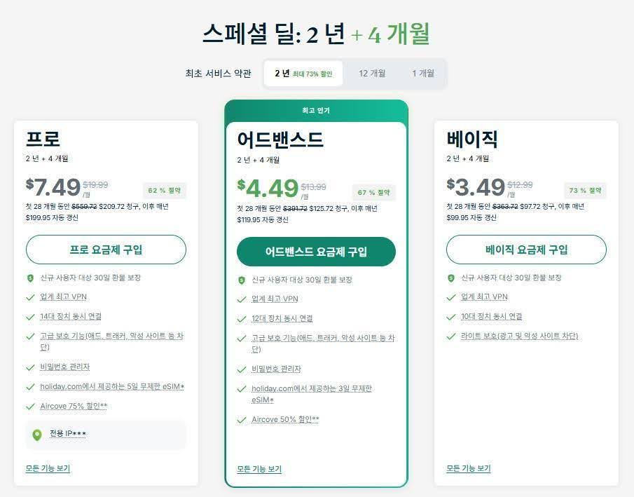 ExpressVPN plans and their pricing Korean