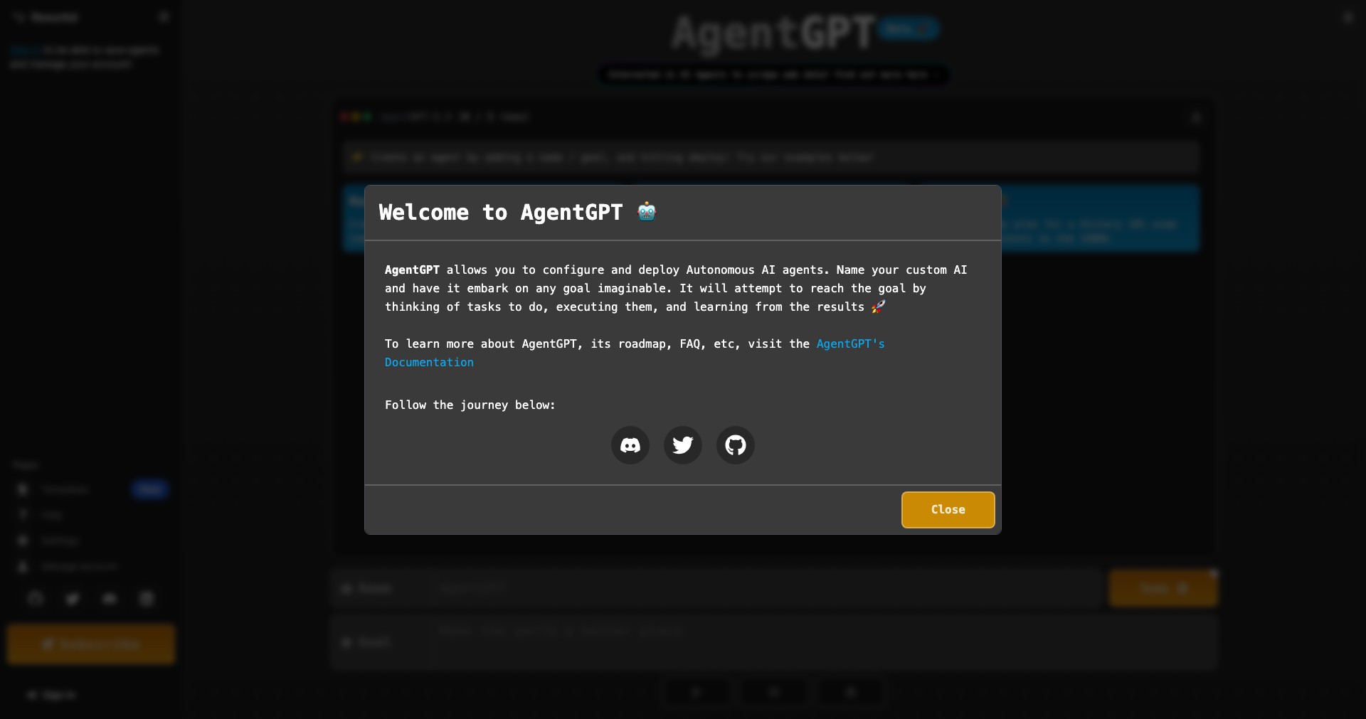 AgentGPT Screenshot