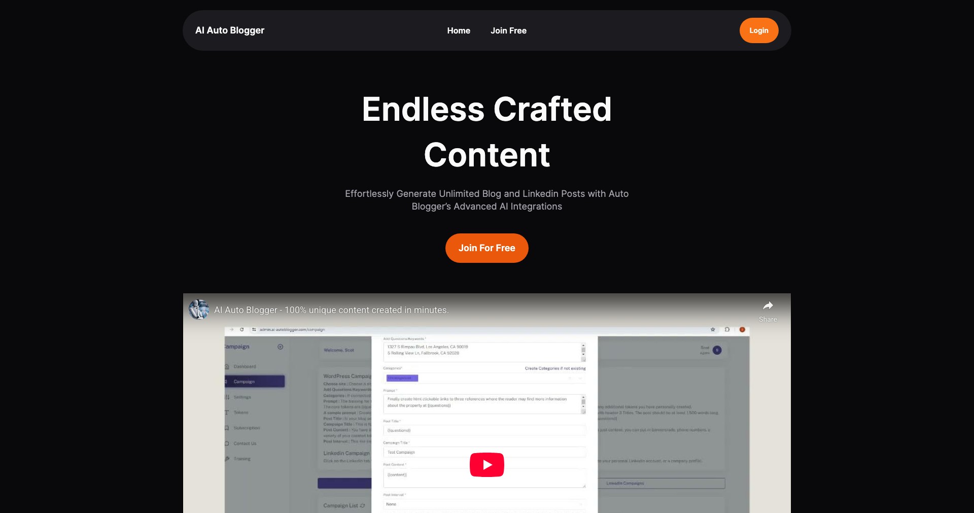 AI Auto Blogger Screenshot