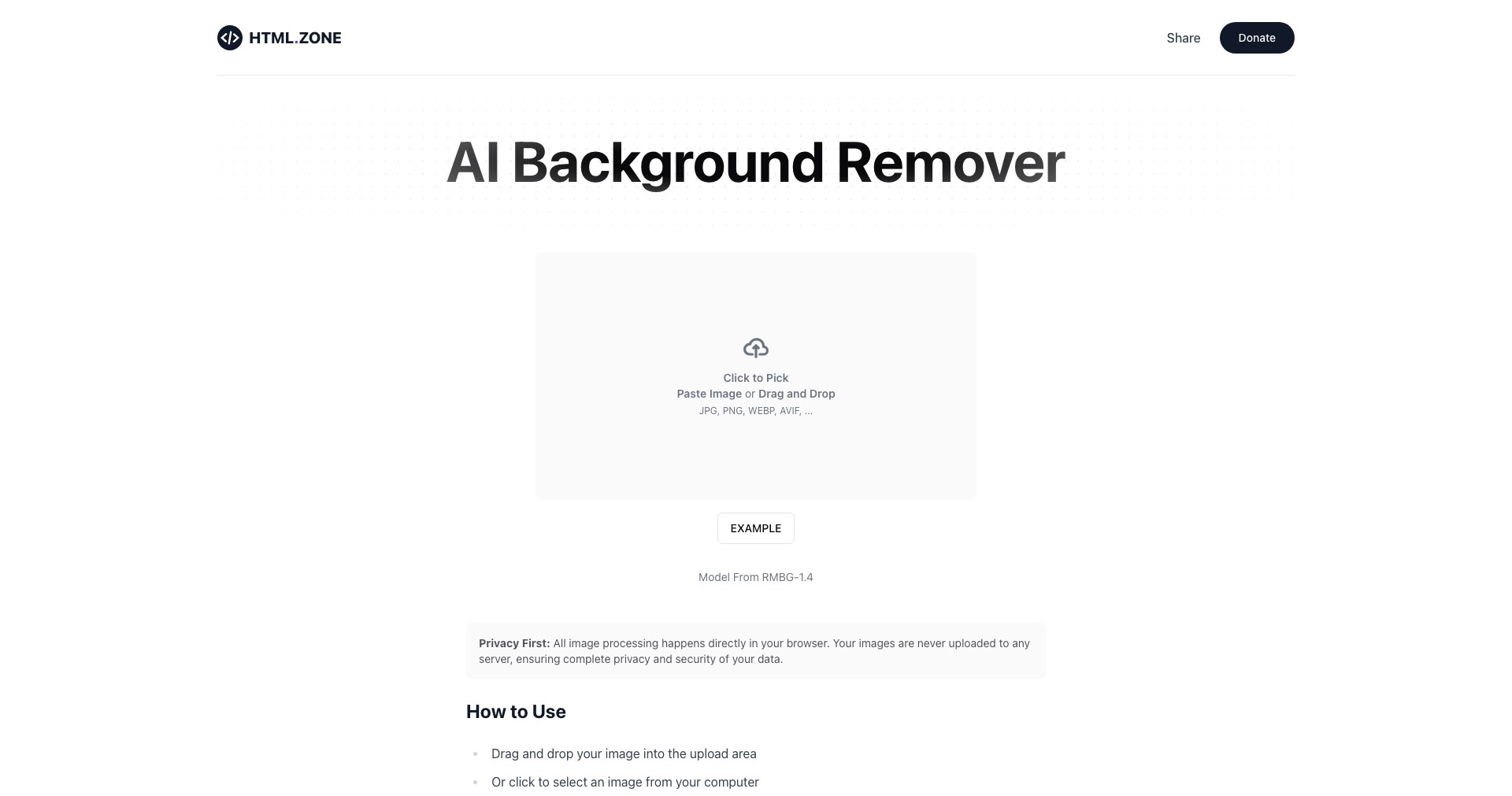AI Background Remover by HTML Zone Screenshot