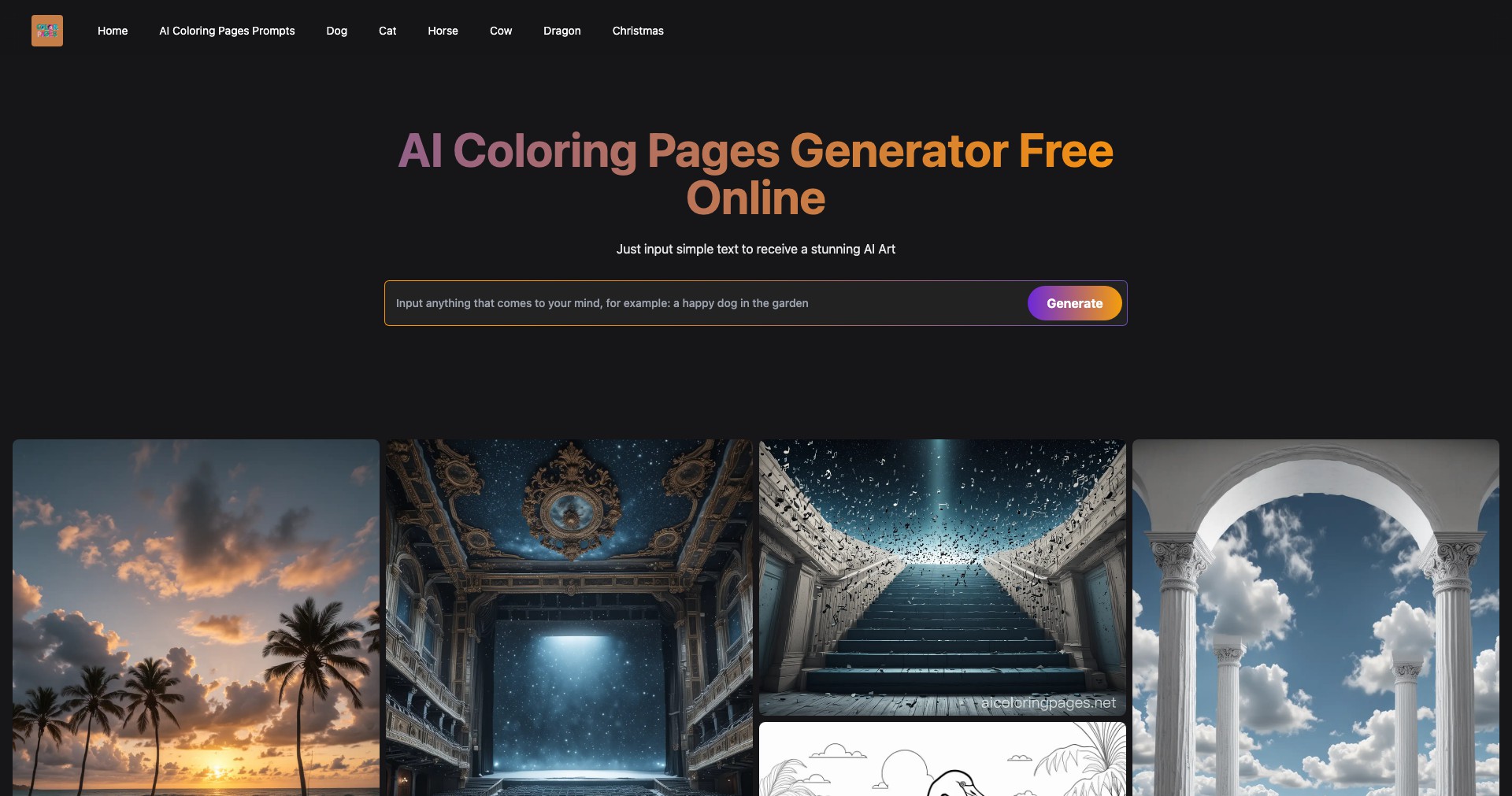 AI Coloring Pages Screenshot
