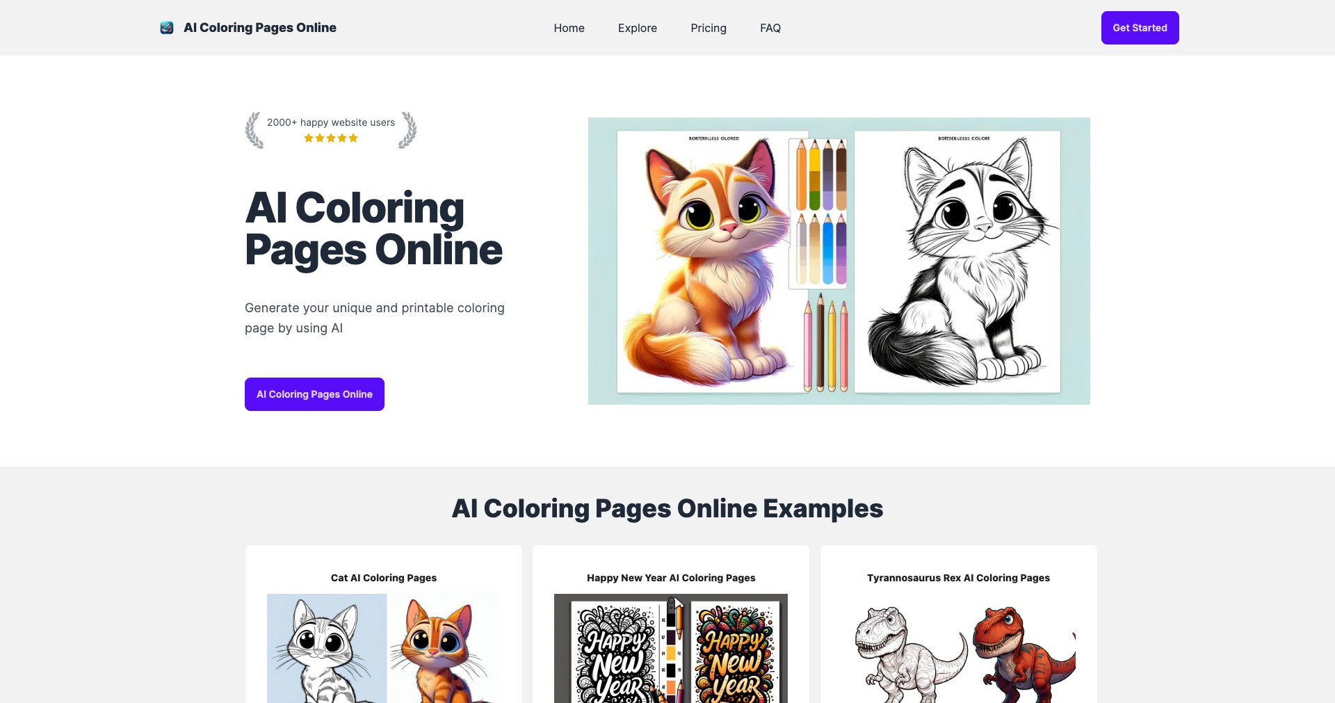 AI ColoringPage Online Screenshot