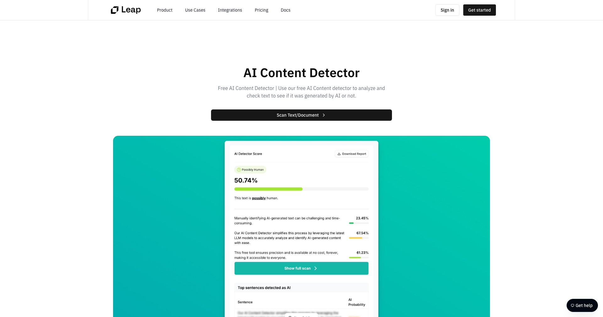 AI Content Detector Screenshot