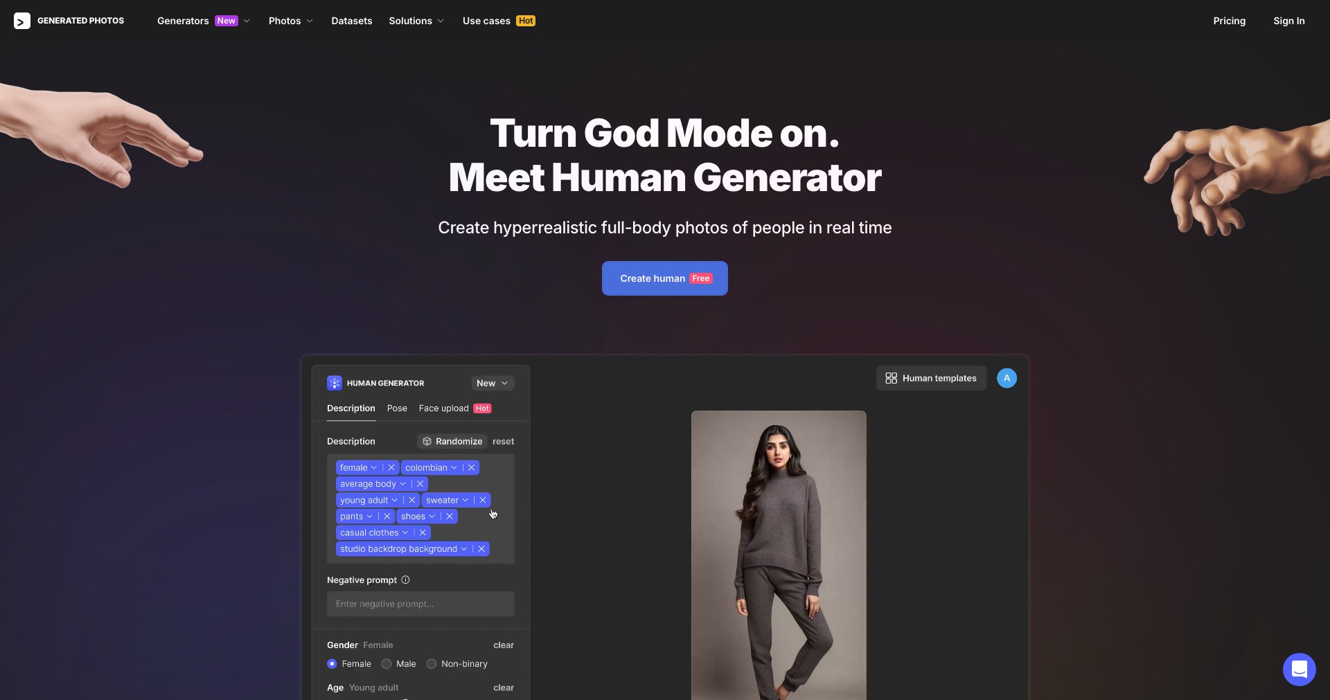 AI Human Generator Screenshot