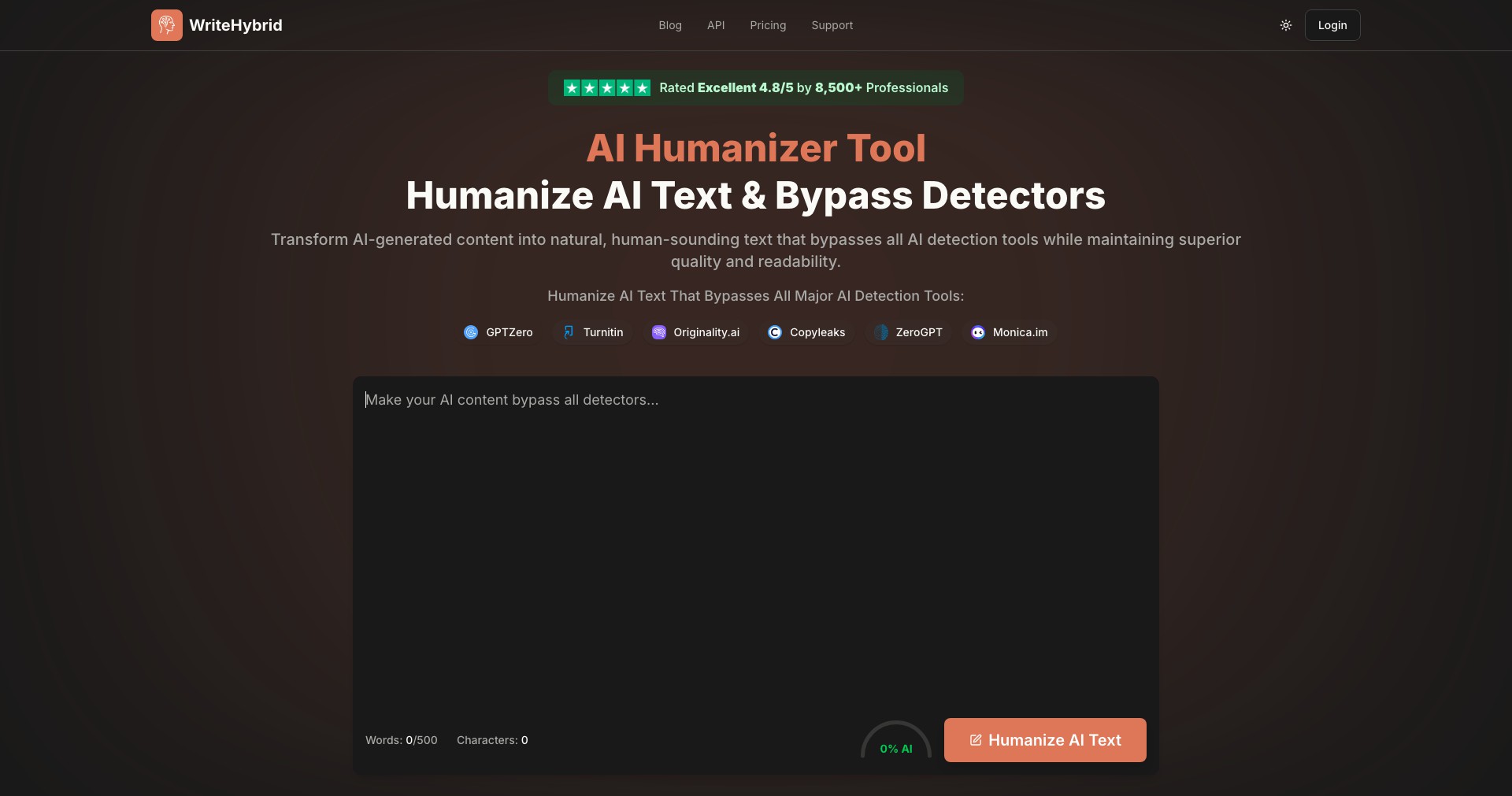 AI Humanizer by WriteHybrid Screenshot