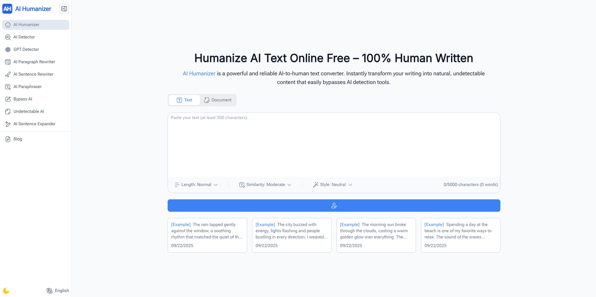 AI Humanizer.work Screenshot