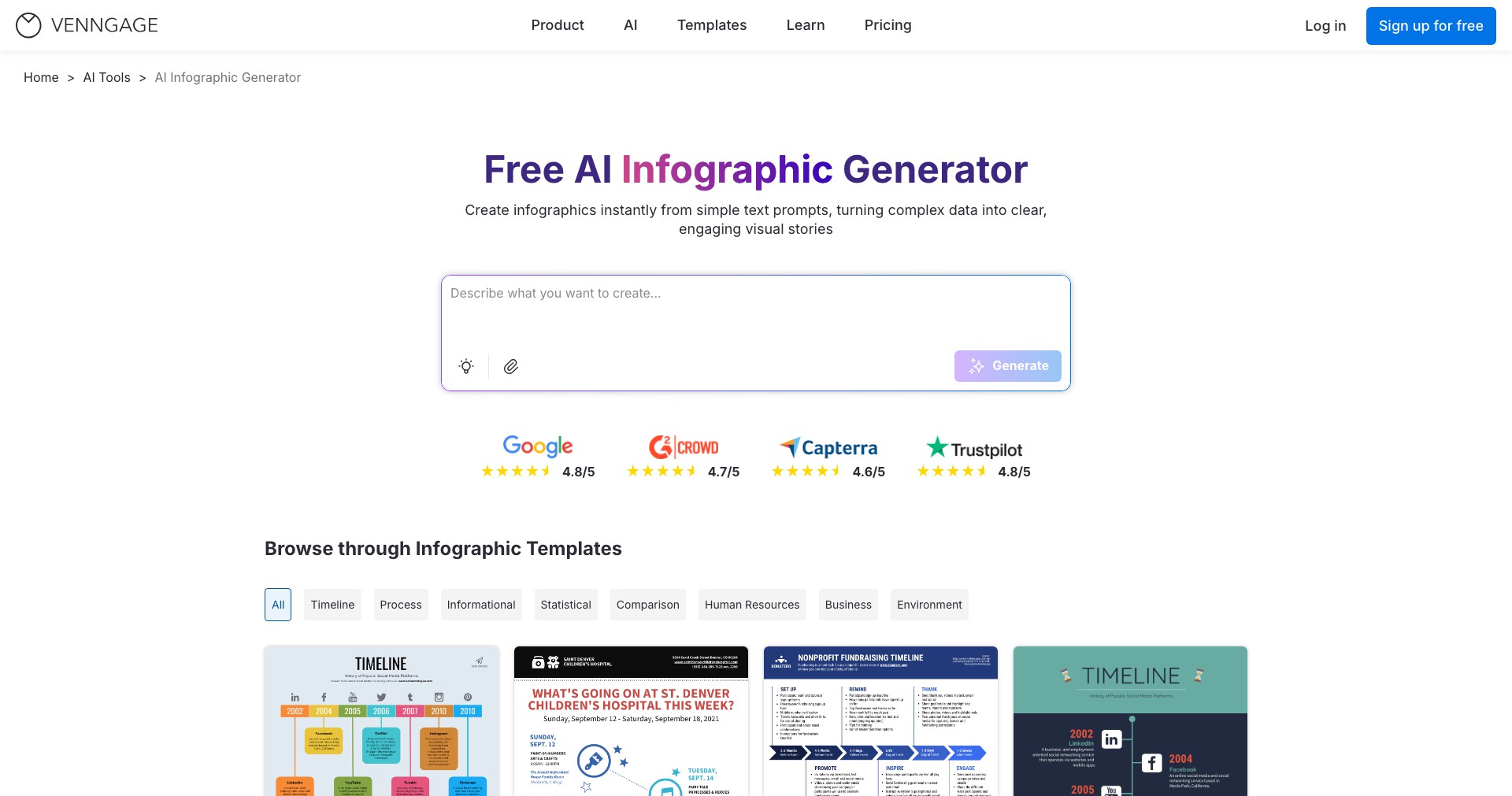 AI Infographic Generator Screenshot