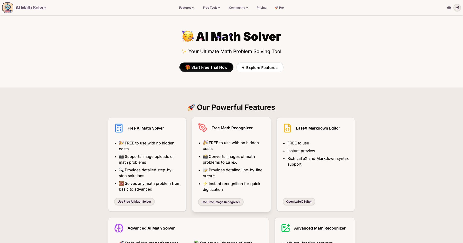 AI Math Solver Screenshot