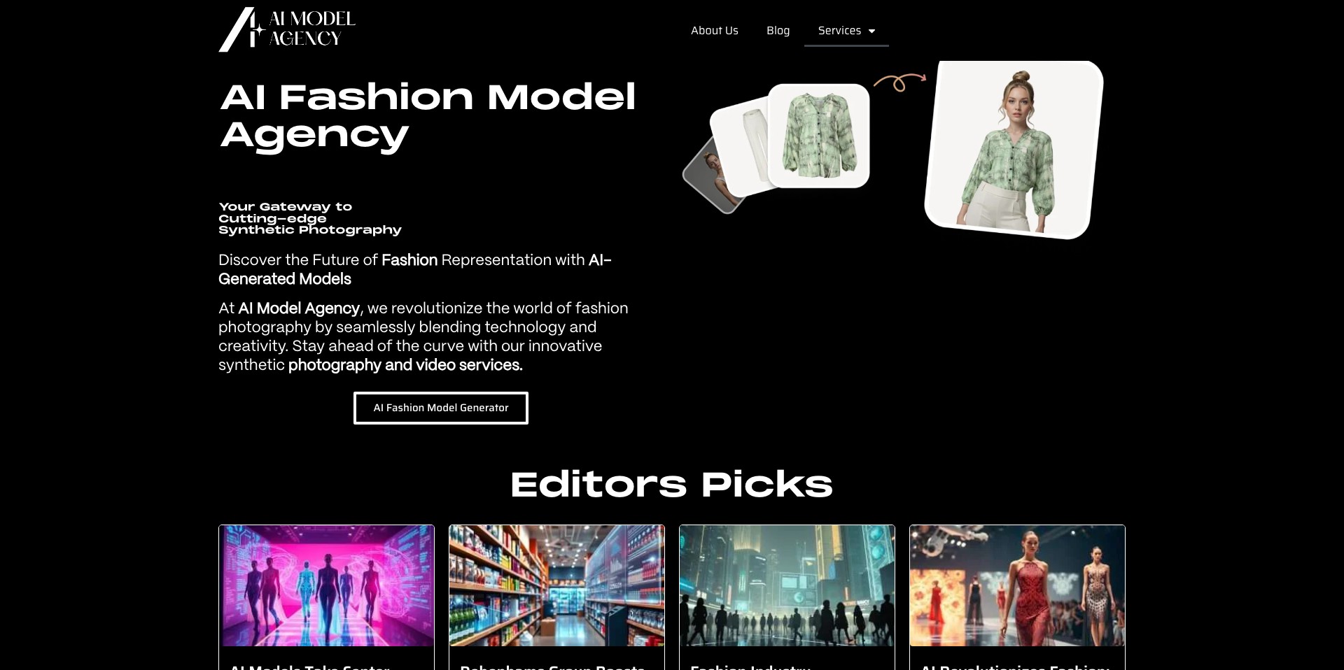 AI model agency Screenshot