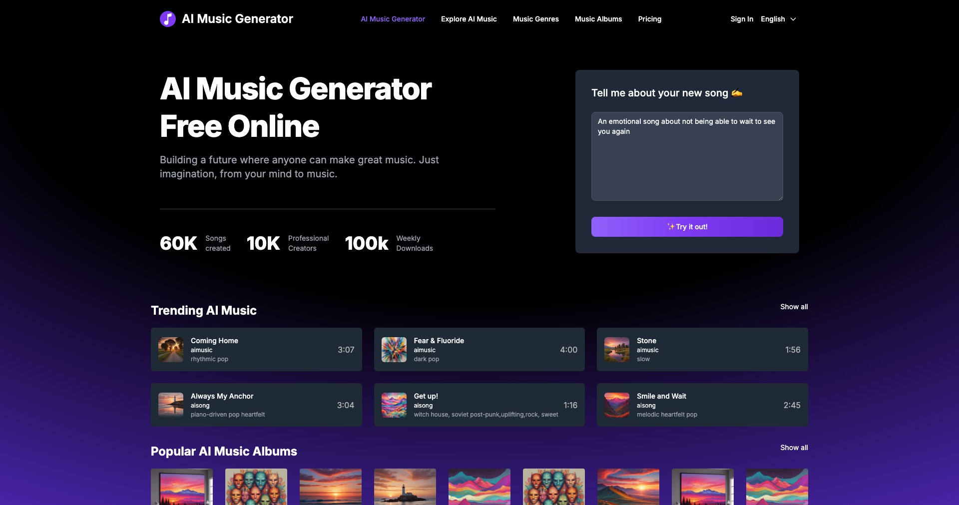 AI Music Generator Screenshot