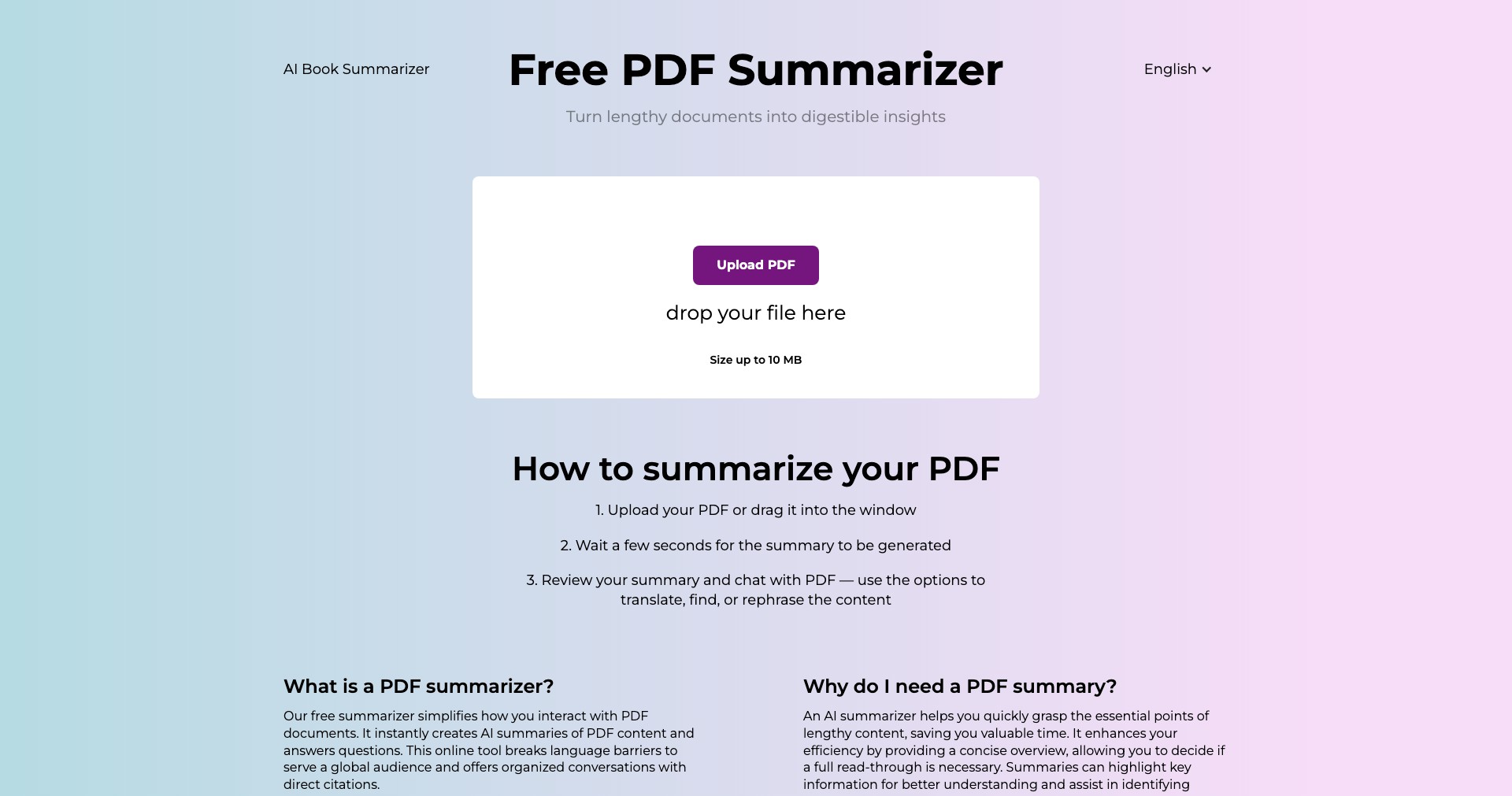 AI PDF Summarizer Screenshot