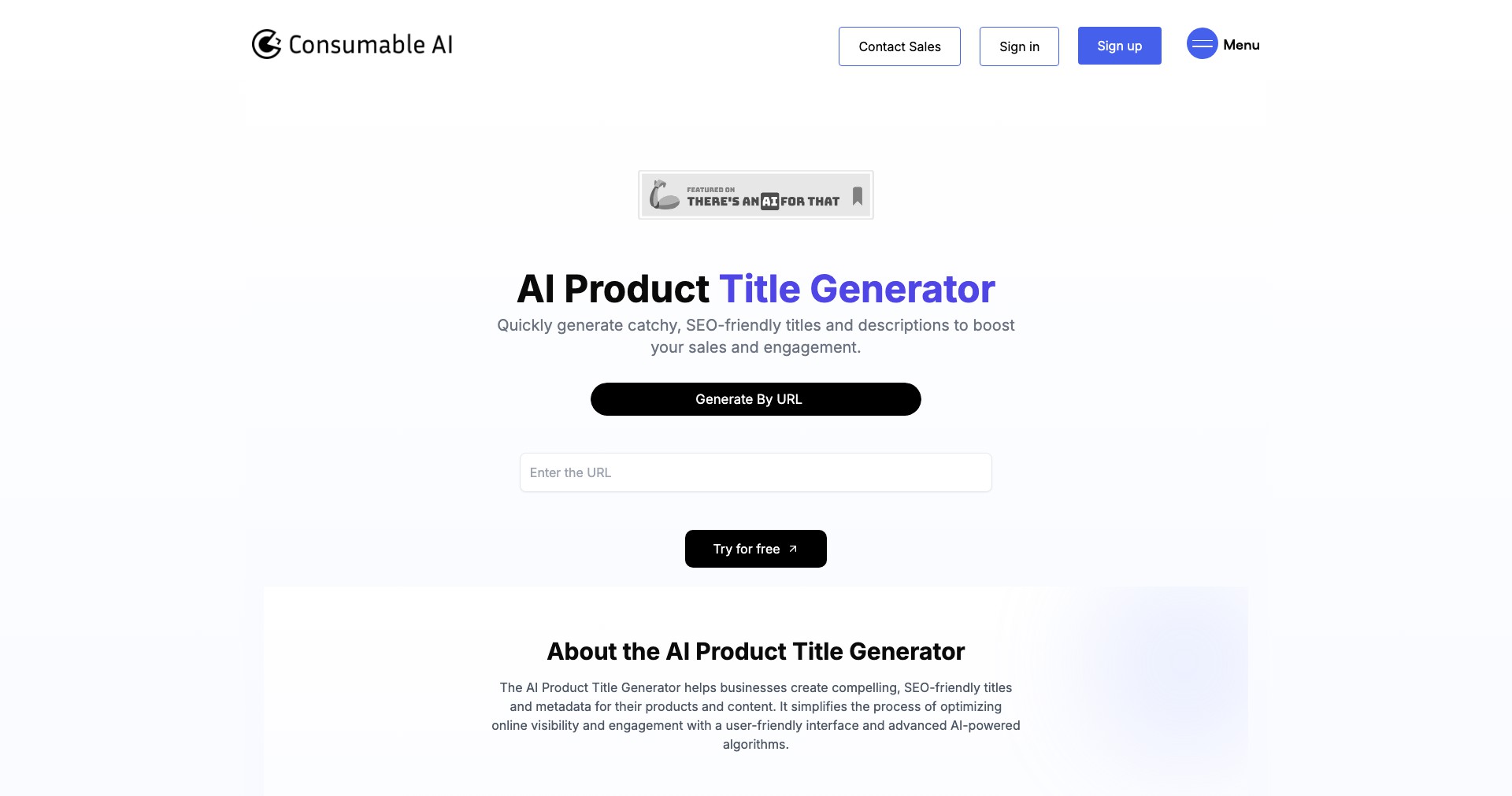 AI Product Title Generator Screenshot