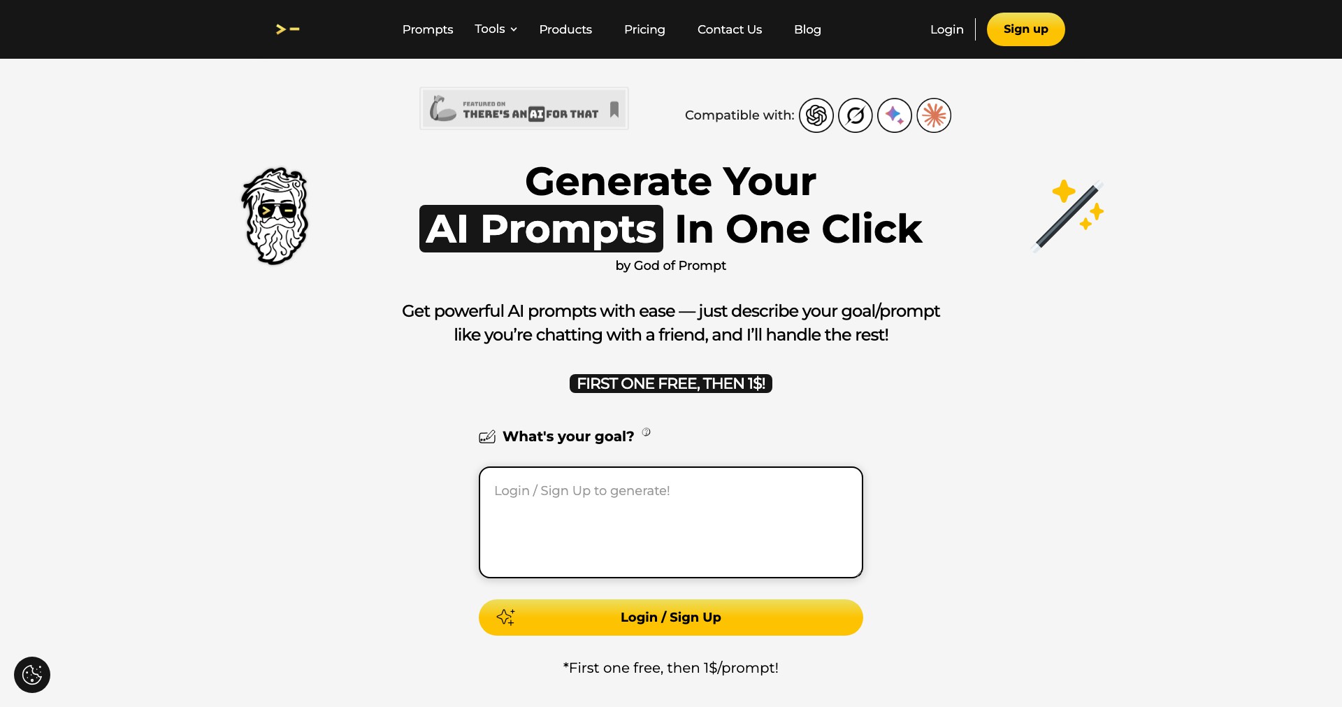 AI Prompt Generator by God of Prompt Screenshot