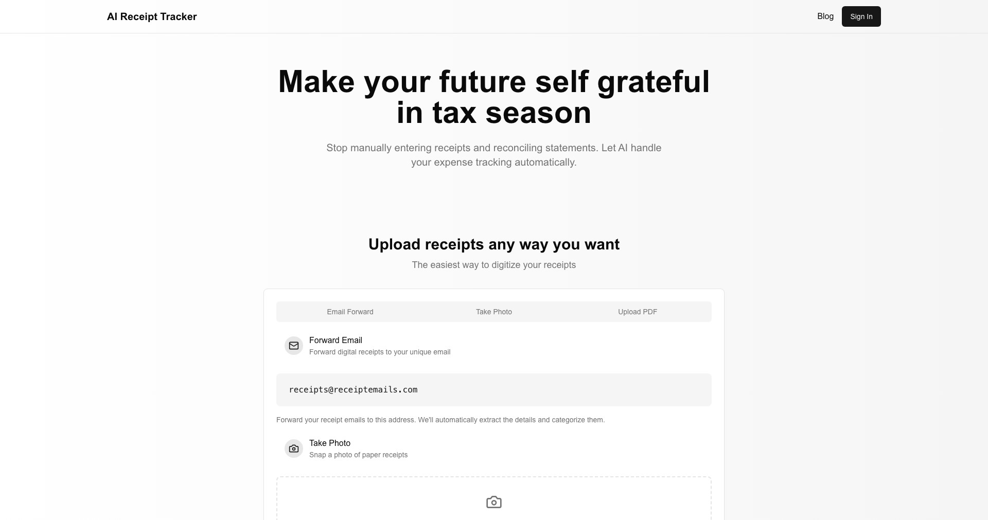 AI Receipt Tracker v1.1.0 Screenshot