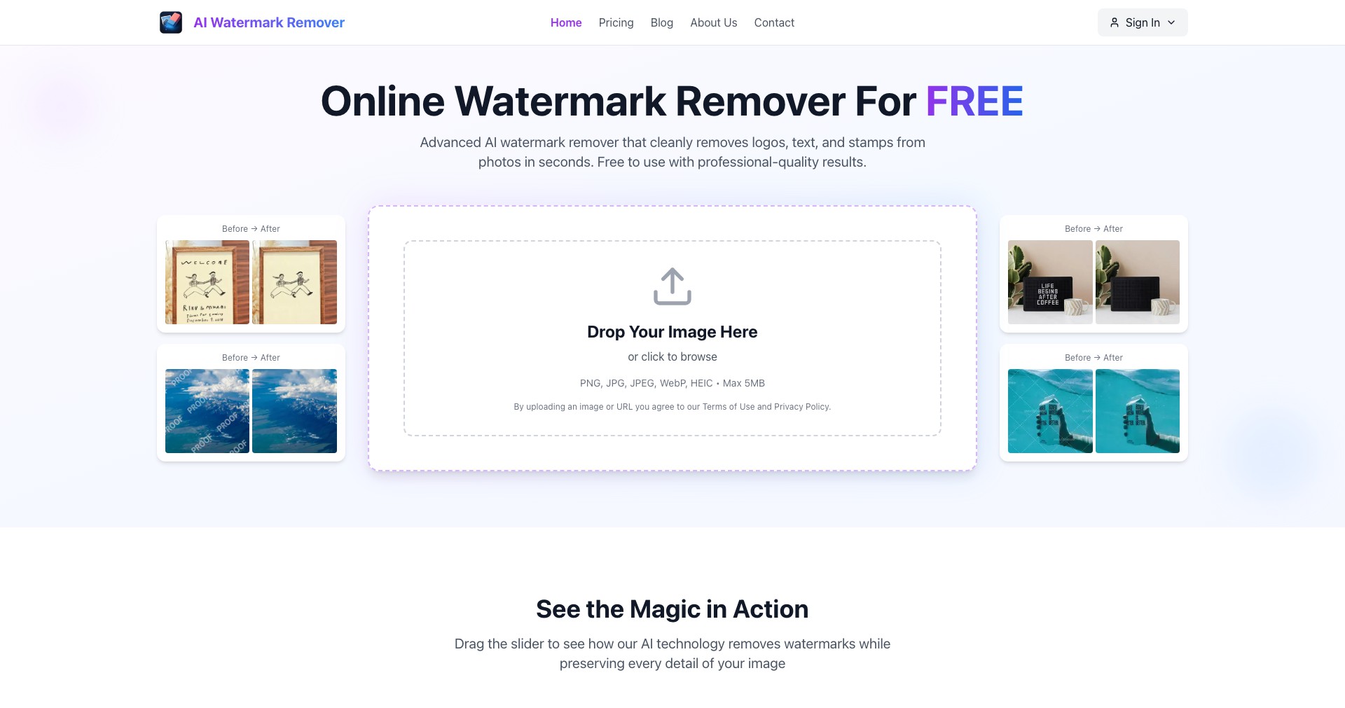 AI Watermark Remover Screenshot