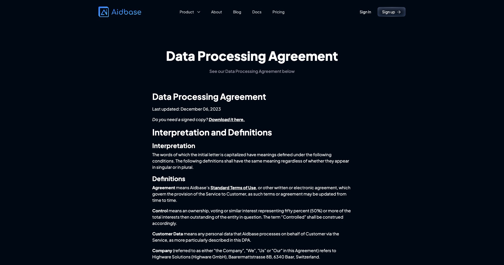 Aidbase Screenshot