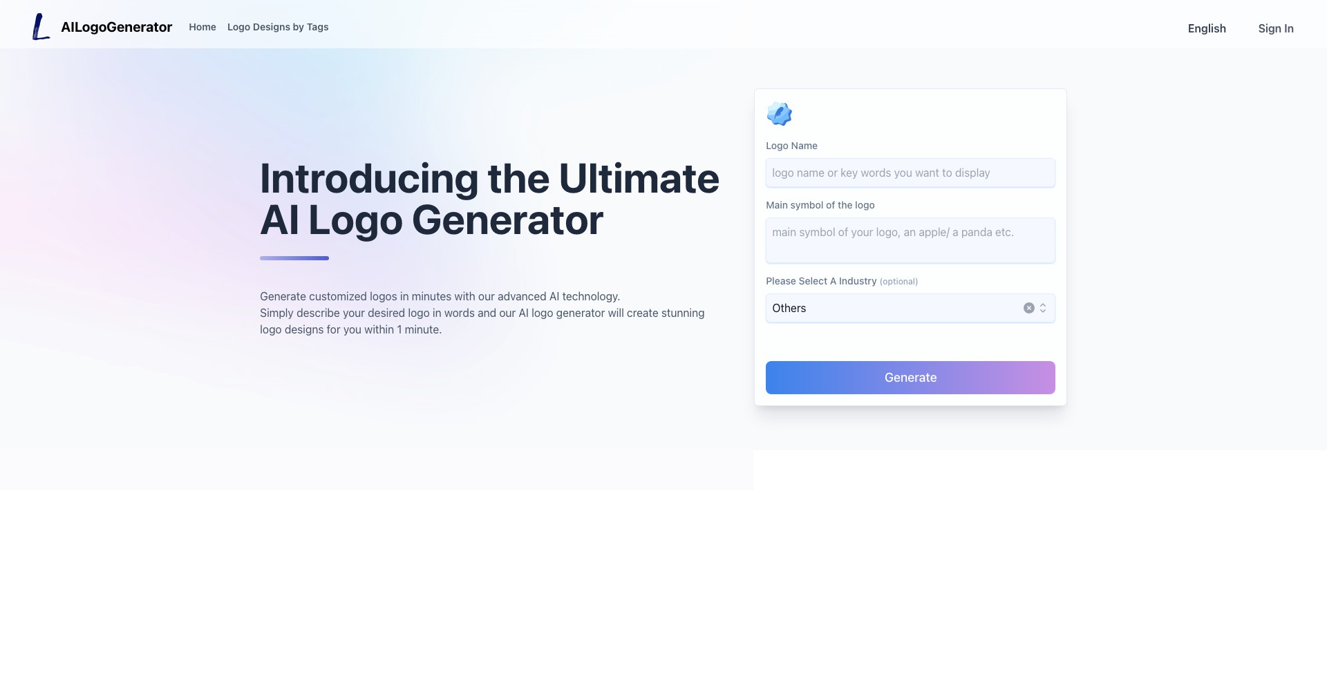 AILogoGenerator Screenshot