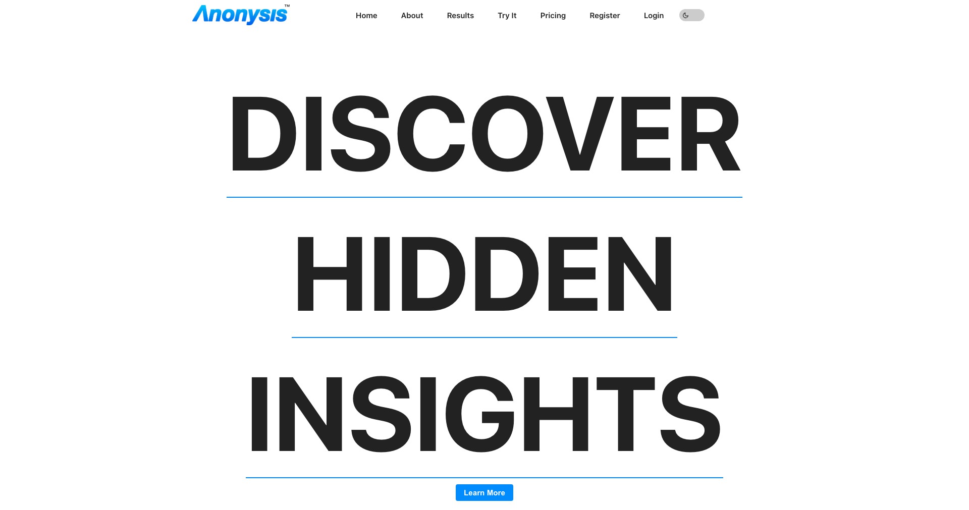 Anonysis Screenshot