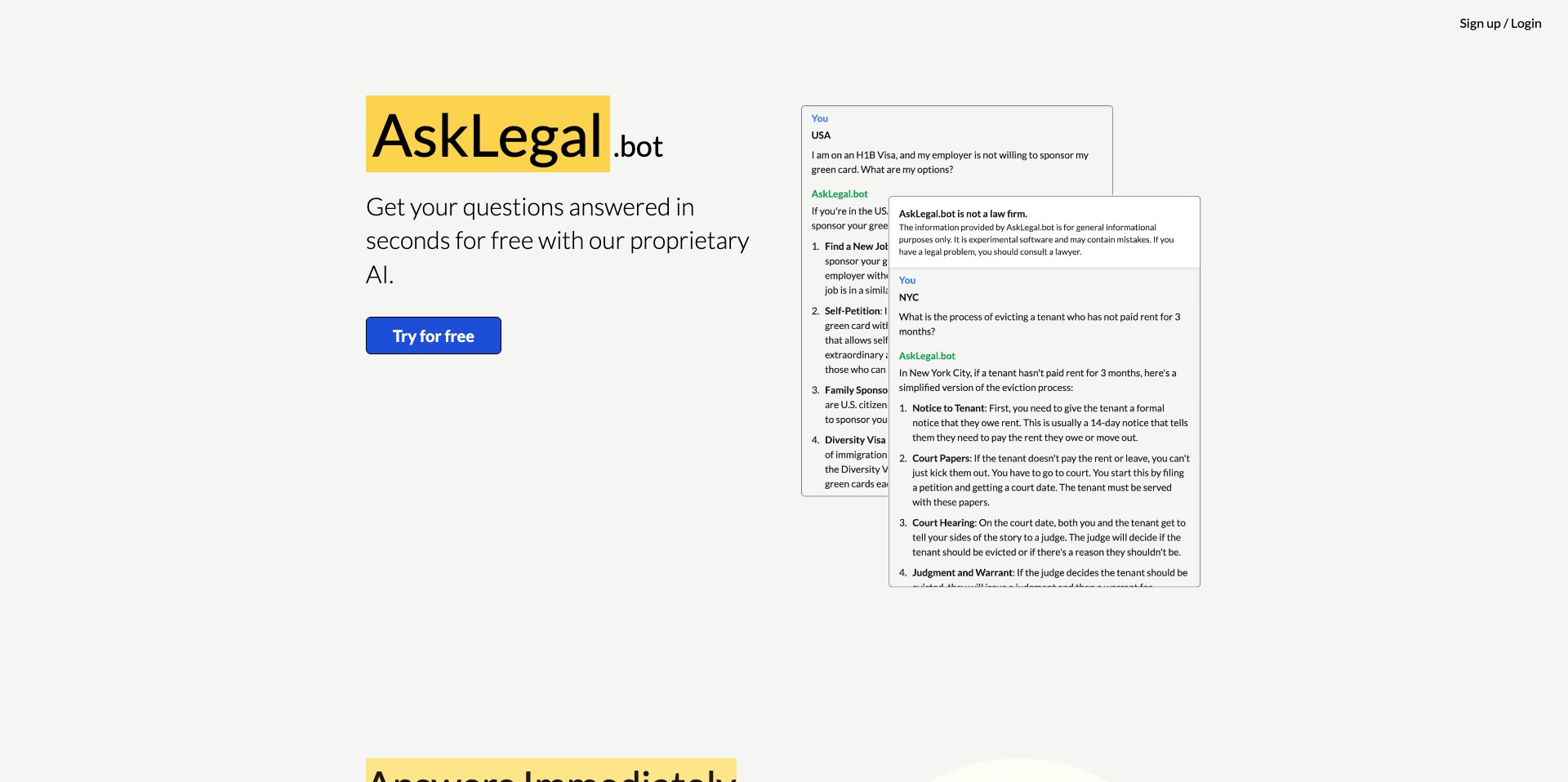 AskLegal.bot Screenshot