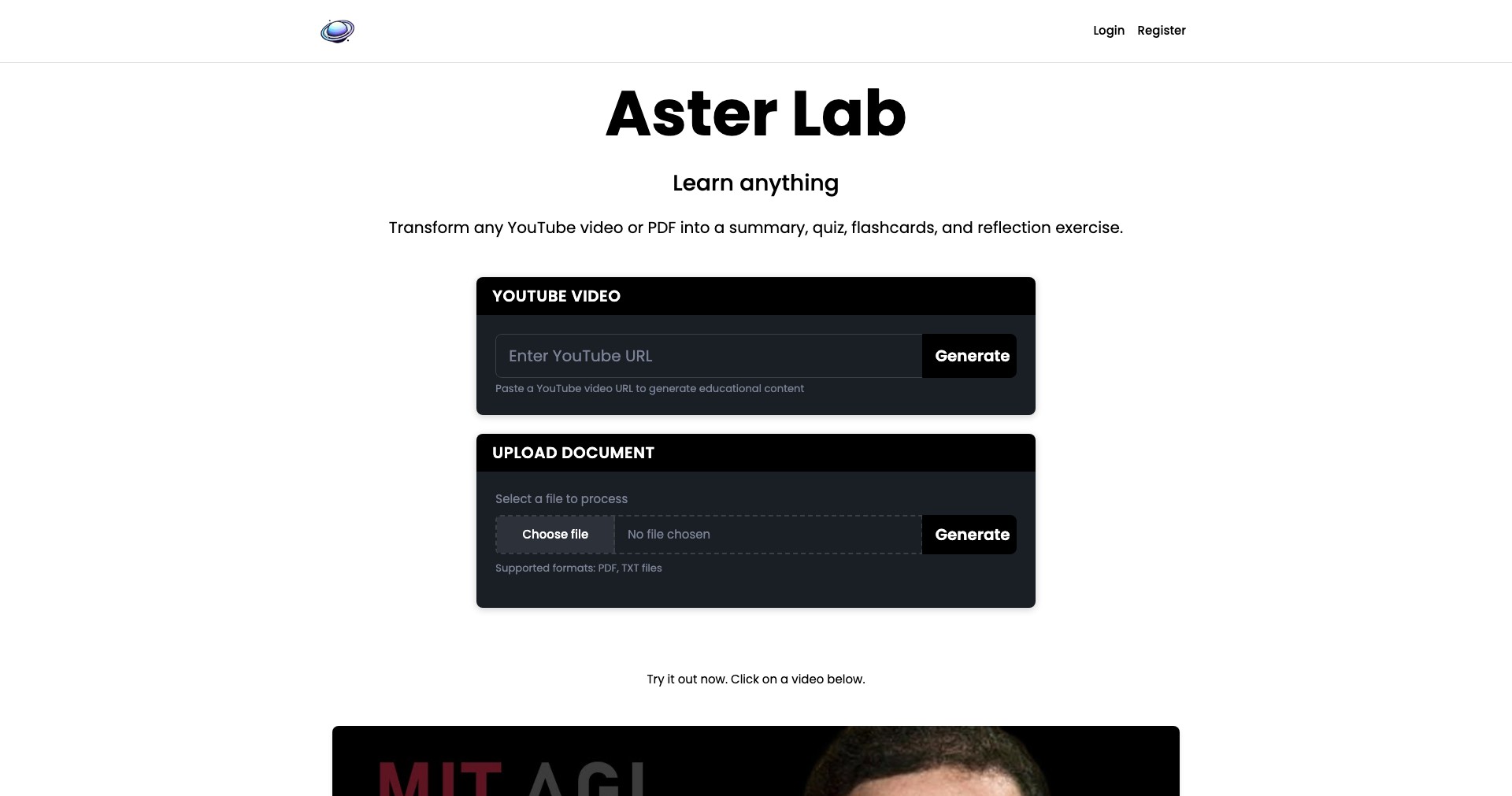 Aster Lab Screenshot