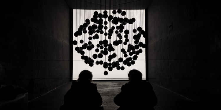A dark Berlin art installation.