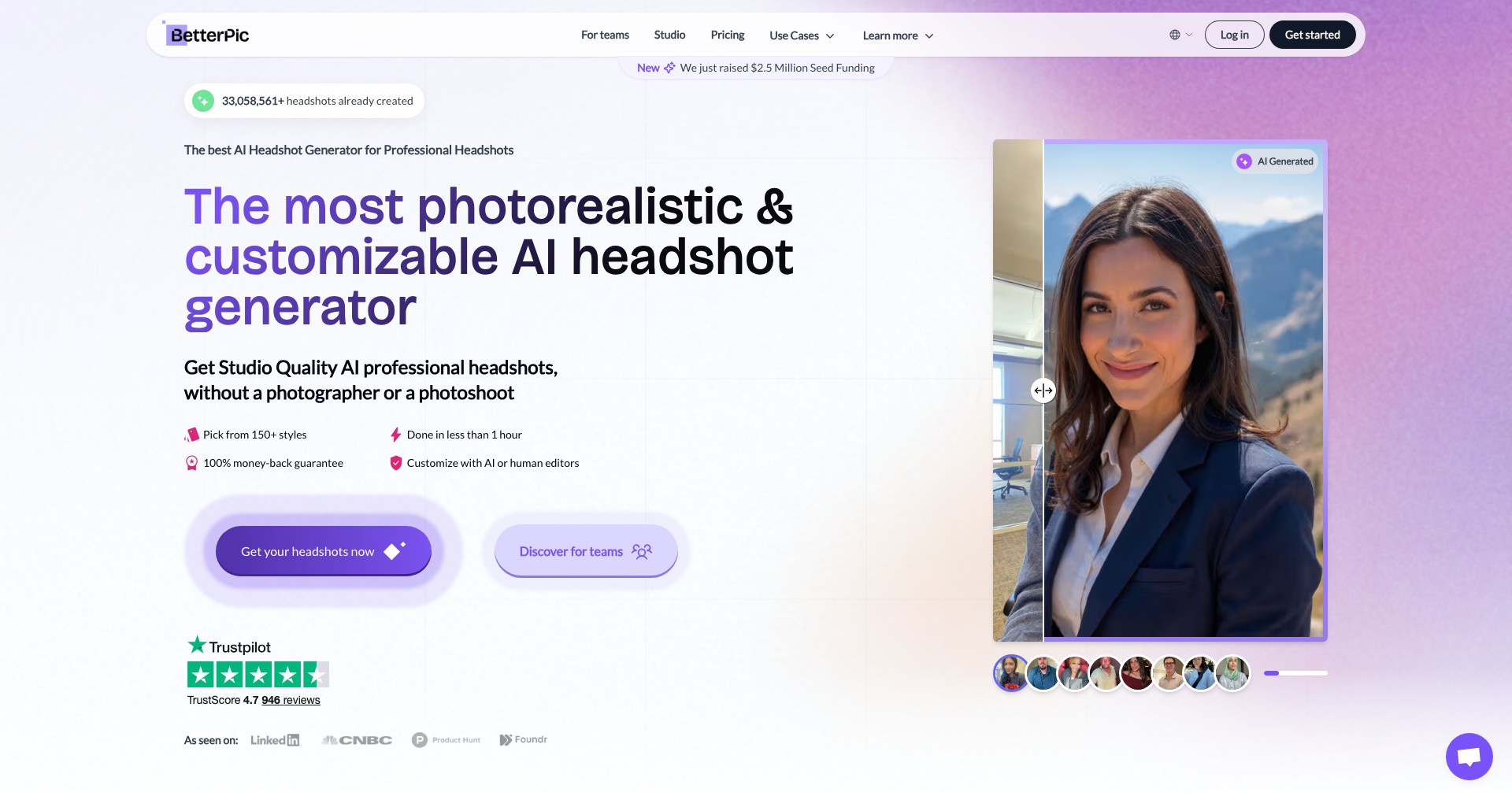 BetterPic | AI Headshots v2 Screenshot