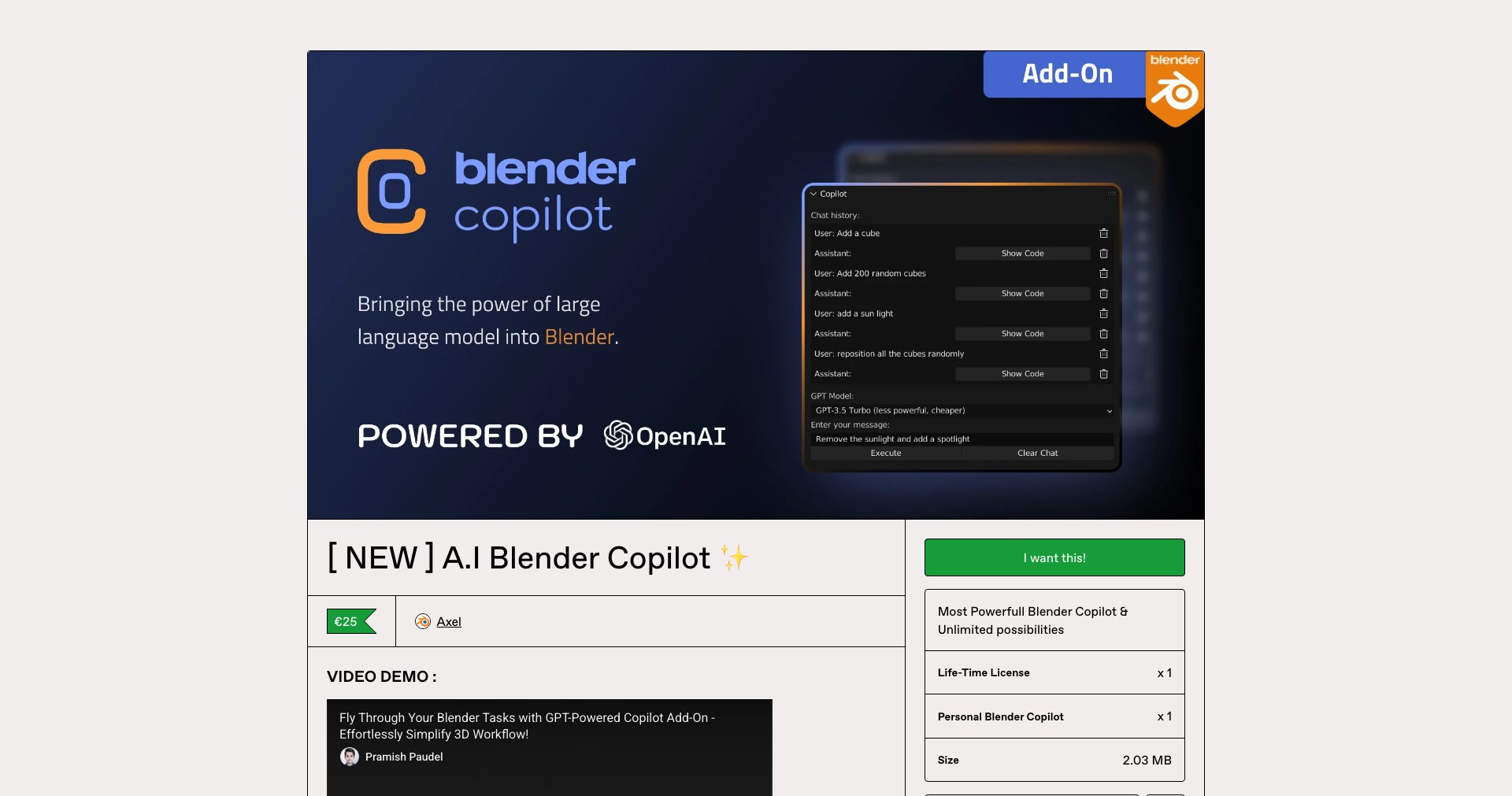 Blender Copilot Screenshot