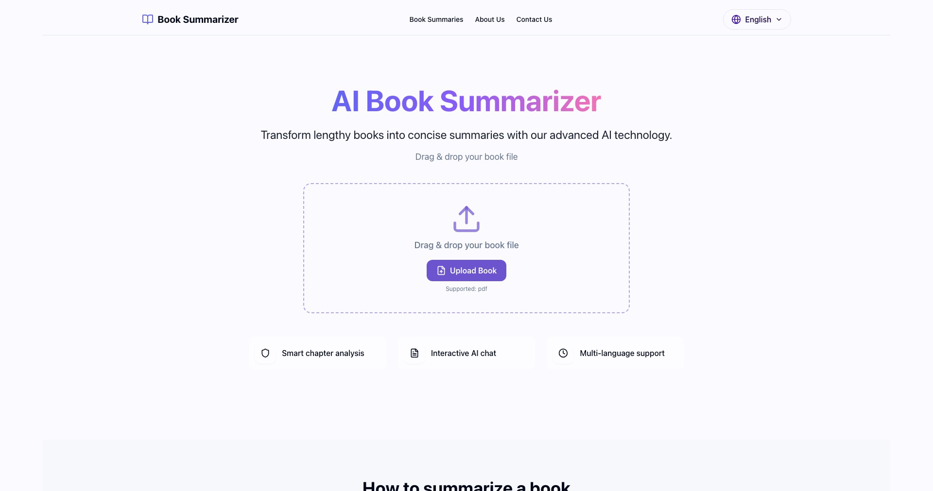 Book Summarizer Screenshot