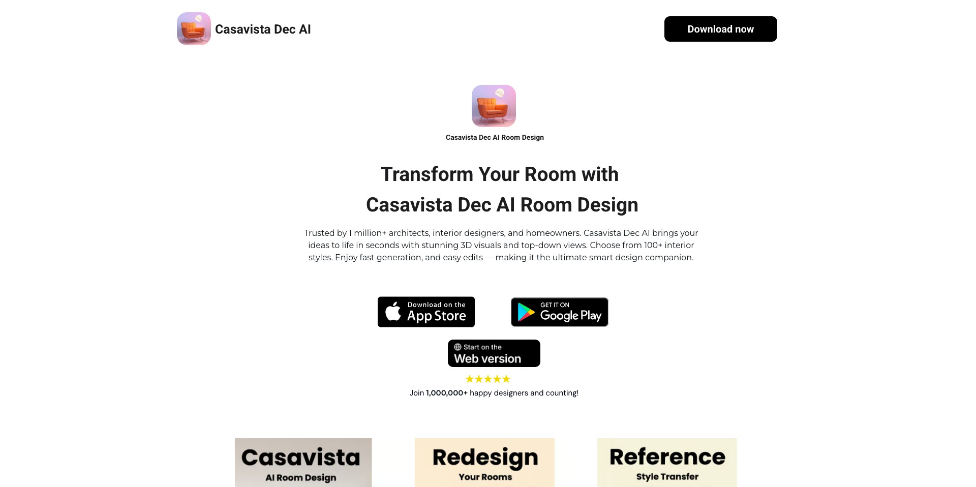Casavista Dec AI Room Design Screenshot