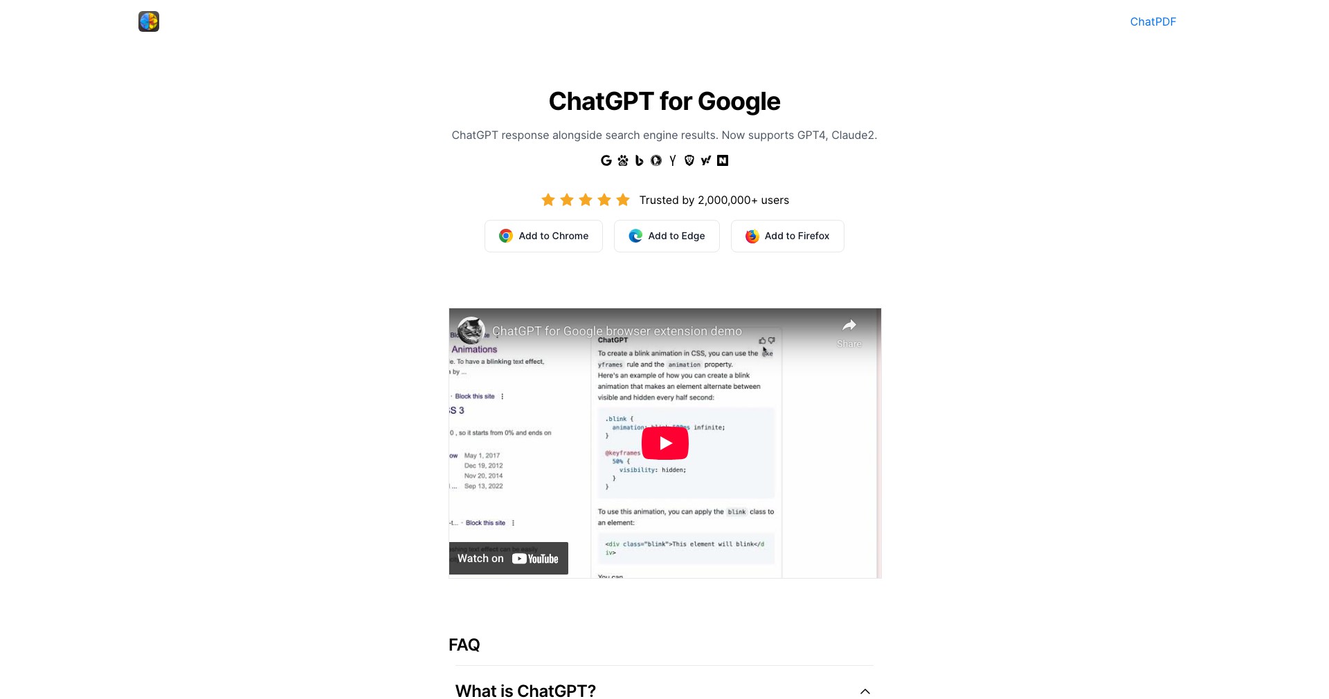 ChatGPT for Google Screenshot