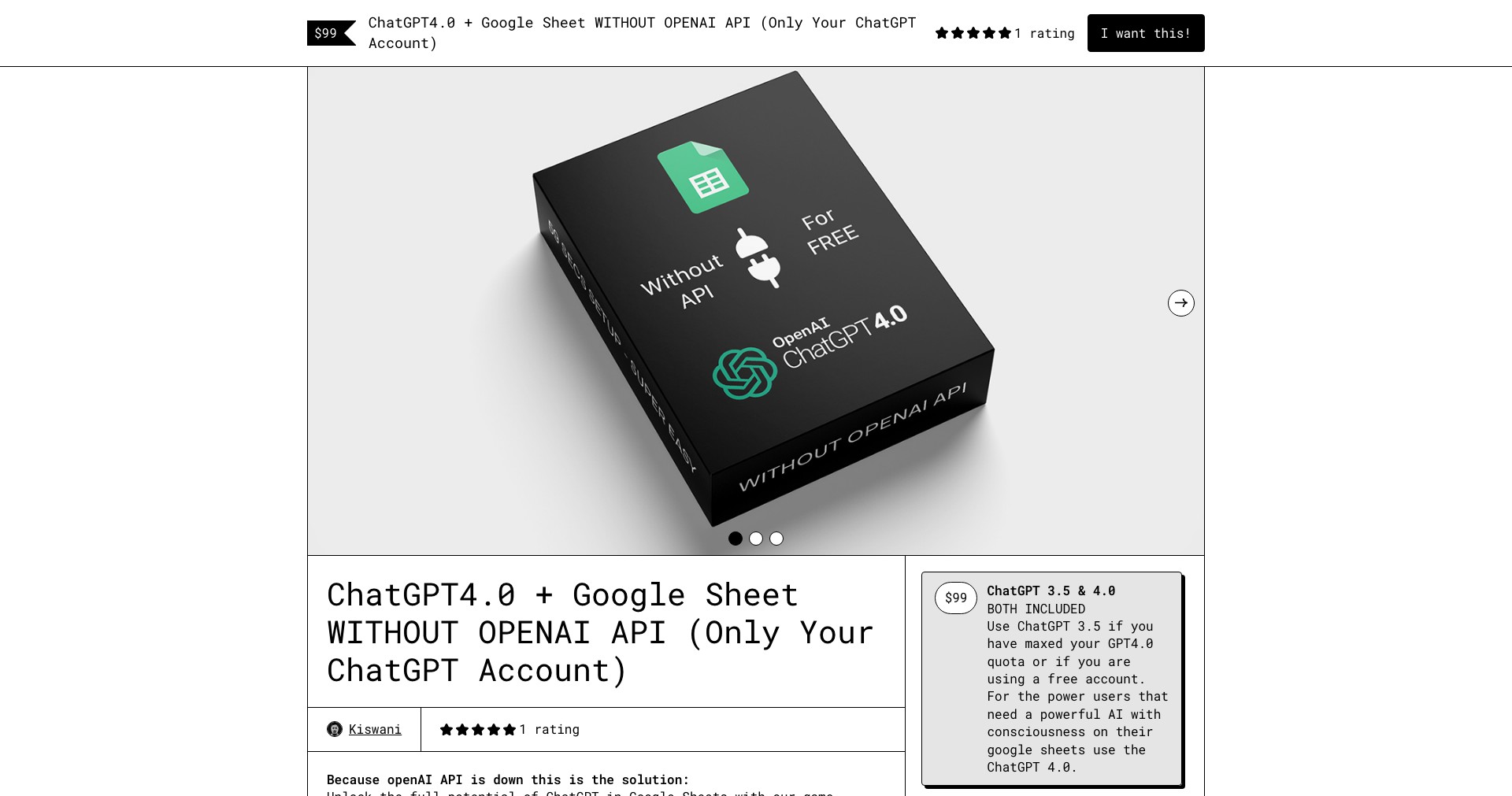 ChatGPT+ Google Sheet Screenshot