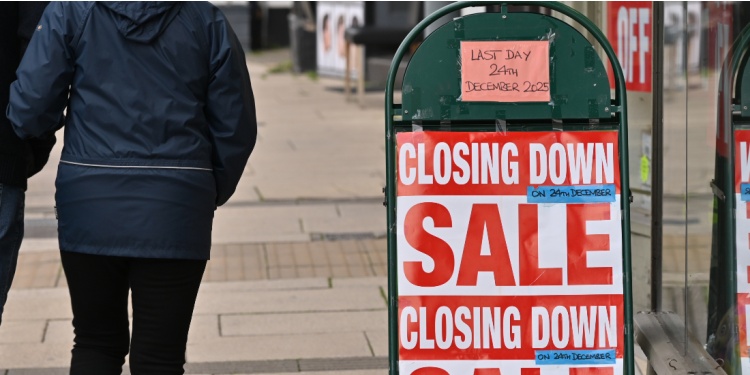 The closing down sale on a shop.