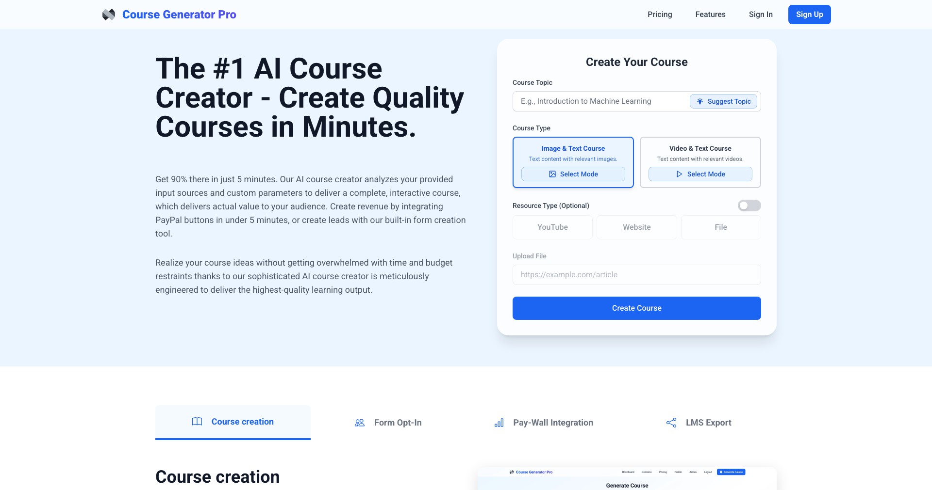 Course Generator Pro Screenshot
