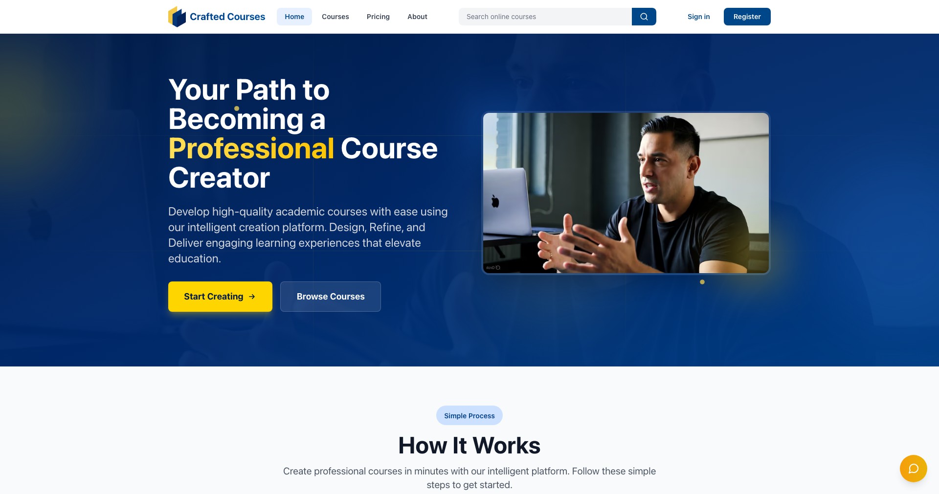 CraftedCourses.io Screenshot